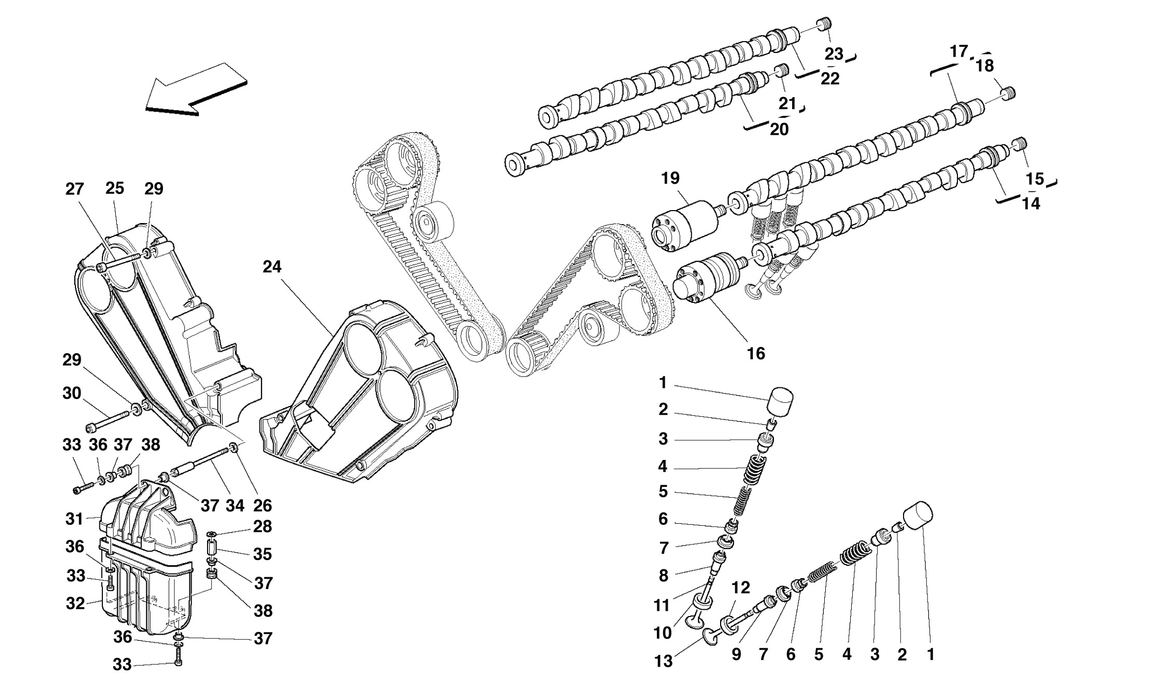 Schematic: Timing - Tappets And Shields