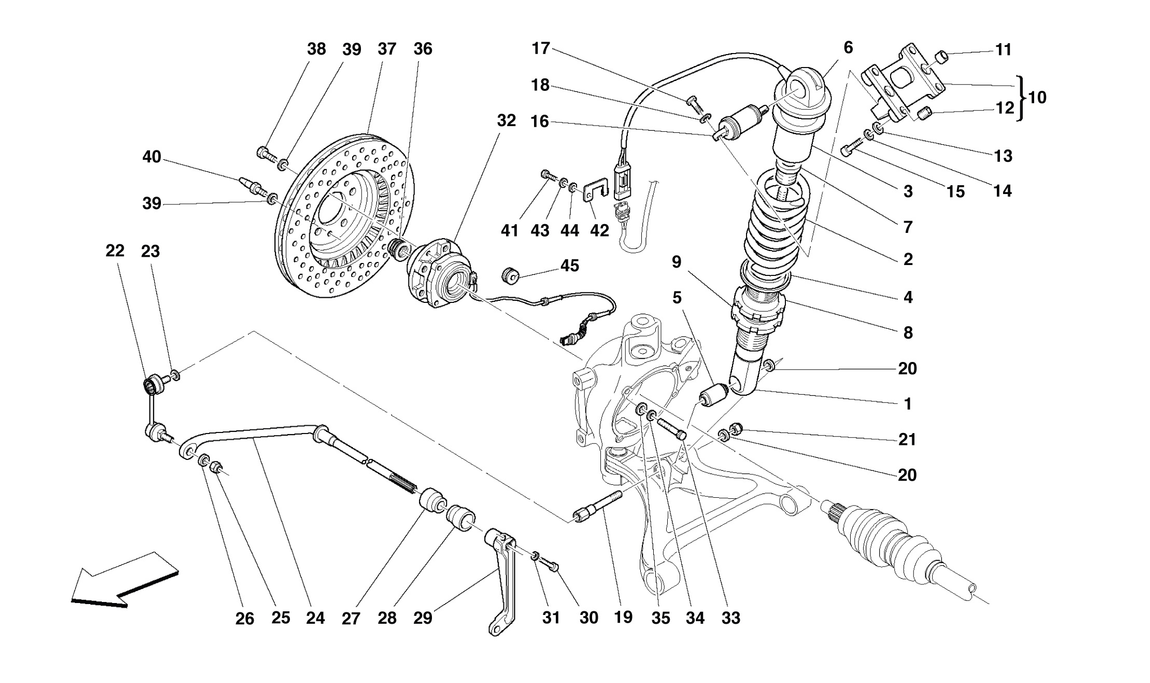 Schematic: Rear Suspension - Shock Absorber And Brake Disc