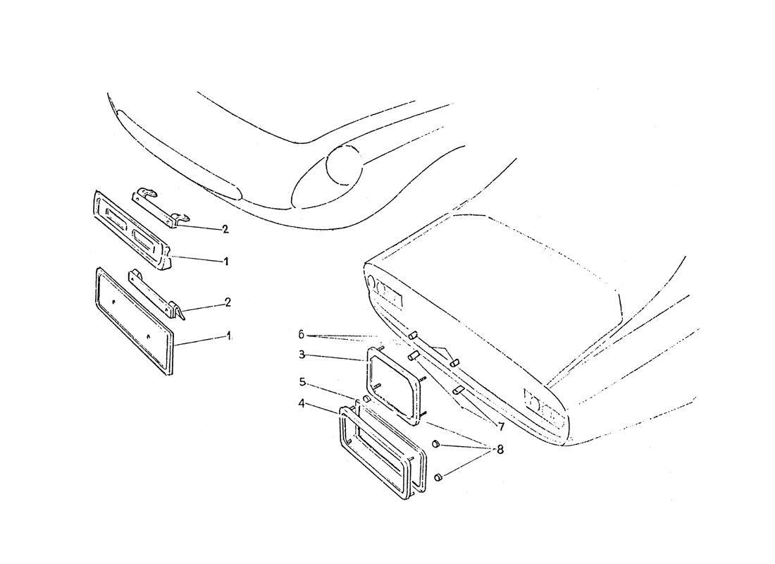 Schematic: Front & Rear Number Plate Lights