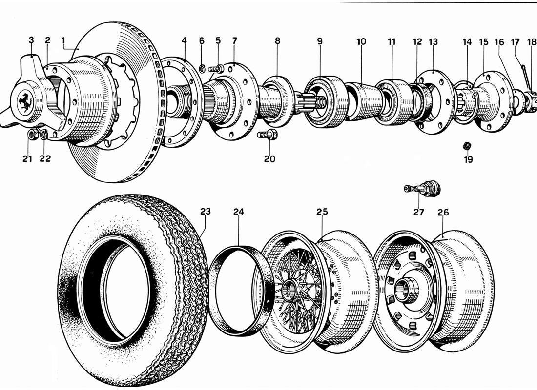 Schematic: Rear Brake Disc And Wheel
