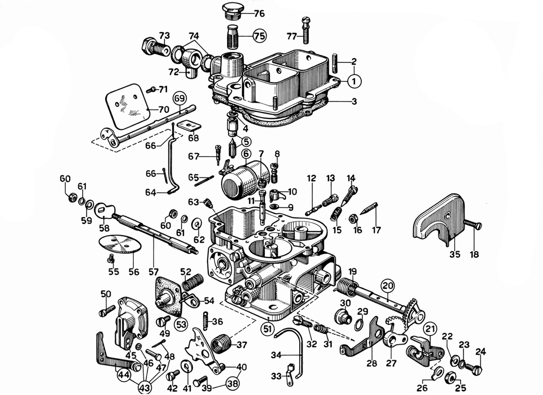 Schematic: Weber Carburettor (40 Dfi-5)