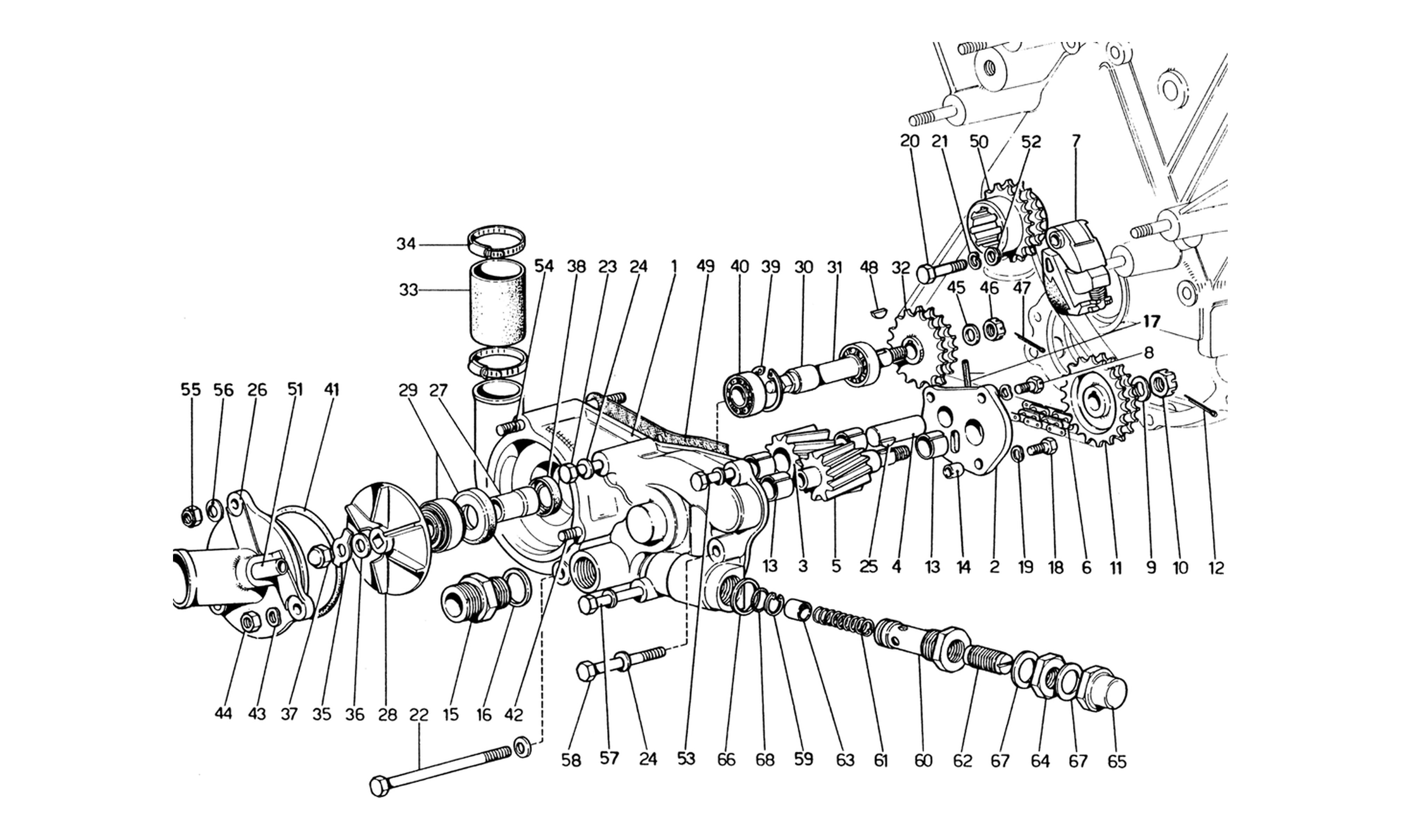 Schematic: Oil And Water Pumps