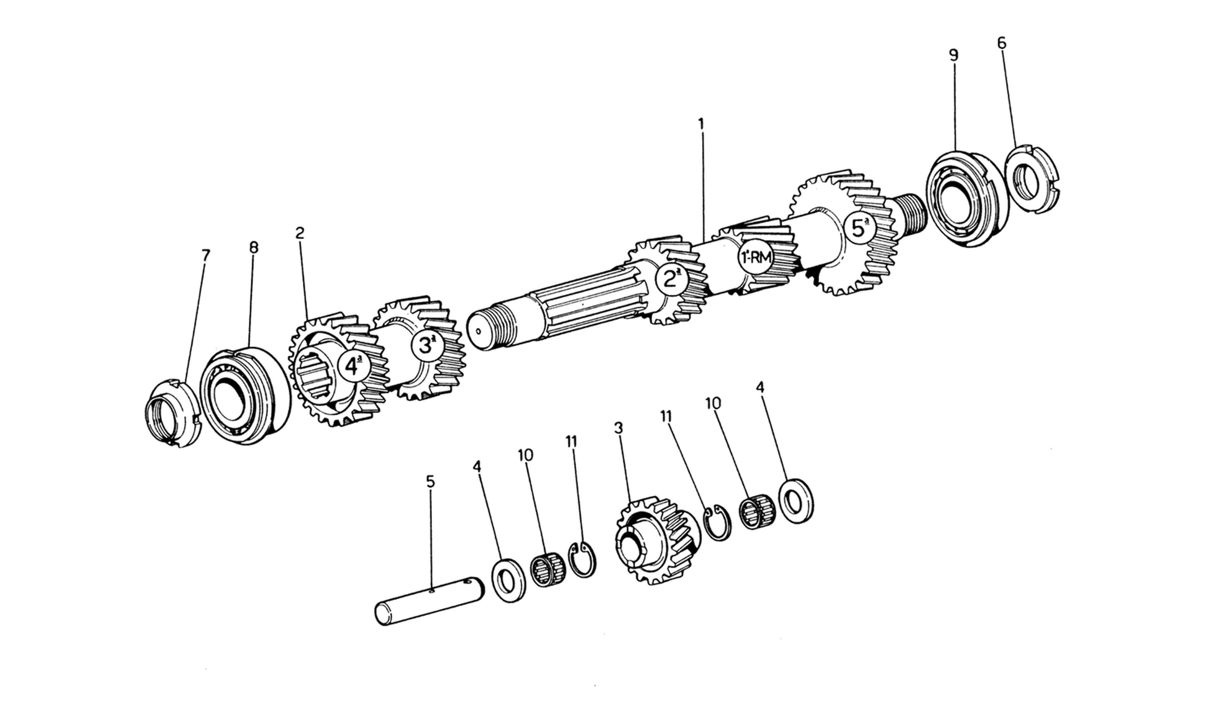 Schematic: Main Shaft Gears