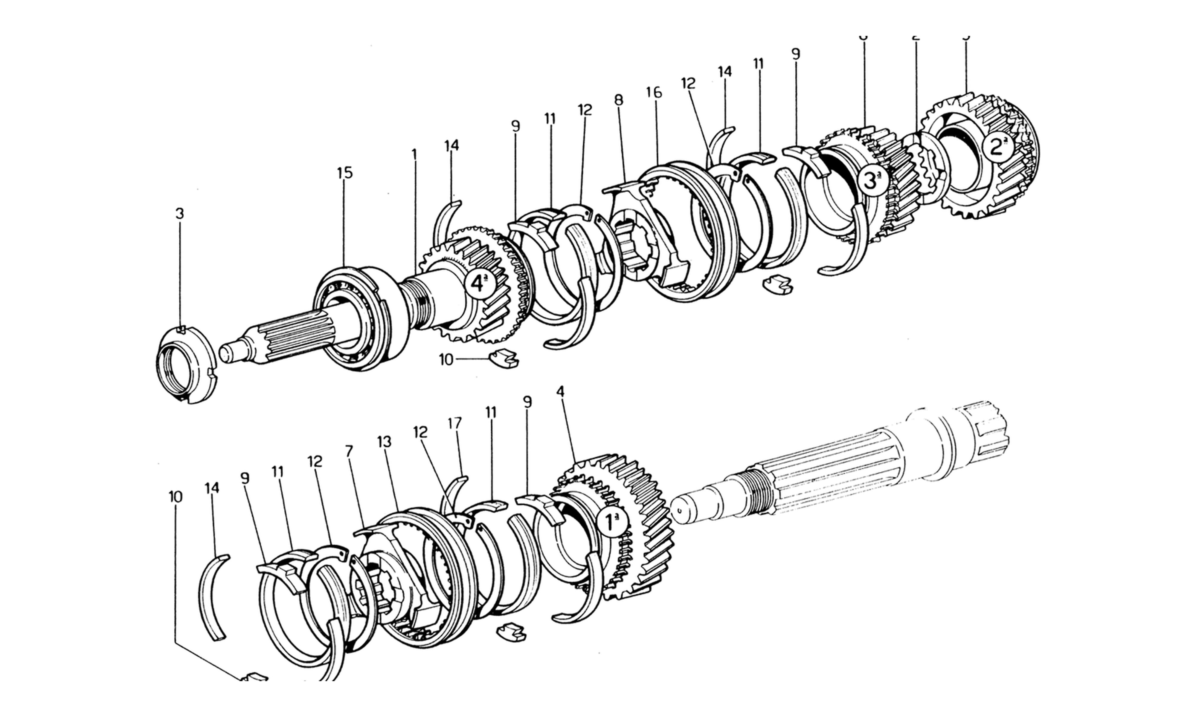 Schematic: Lay Shaft Gears (Front End)