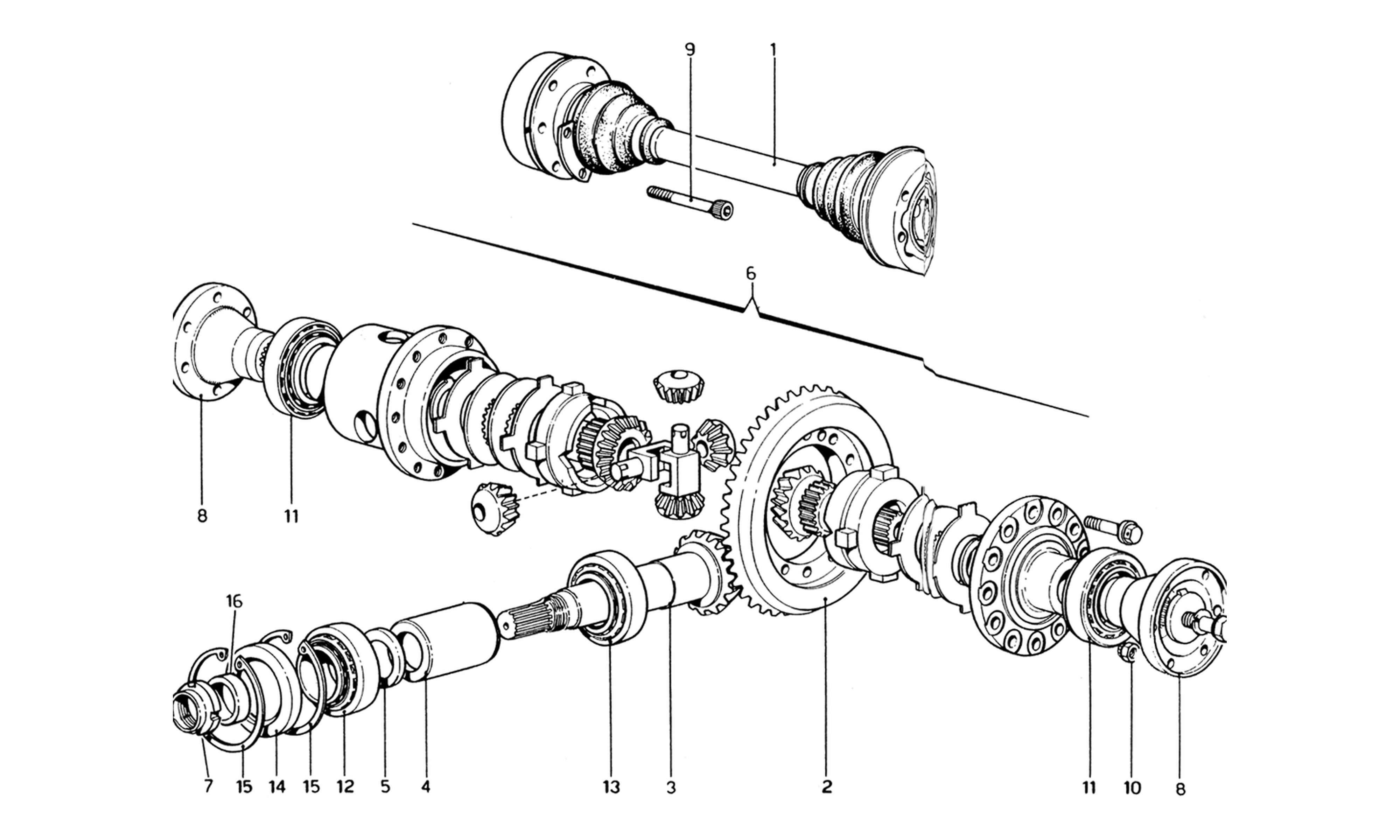 Schematic: Differential And Axle Shafts