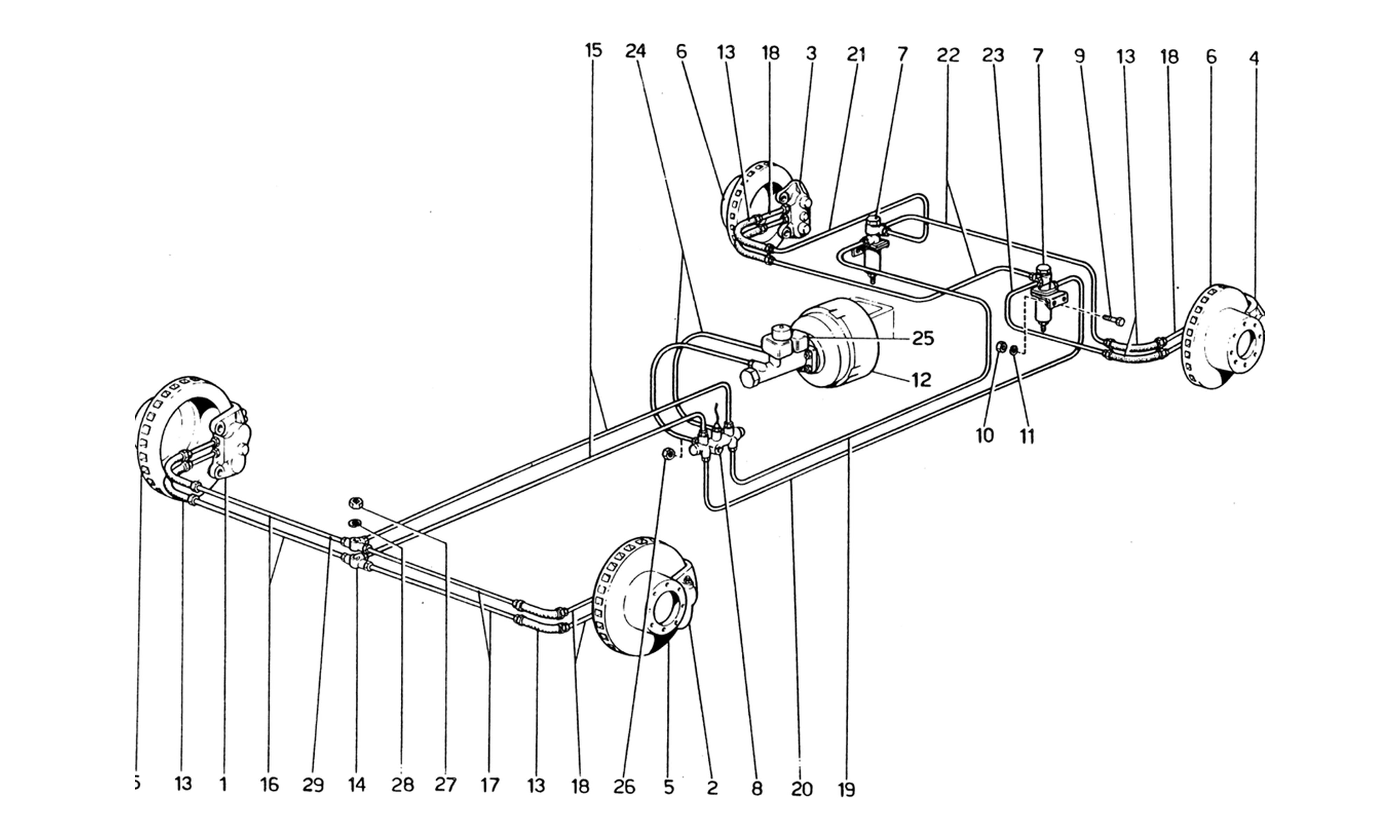 Schematic: Brake Hydraulic System On Wheels