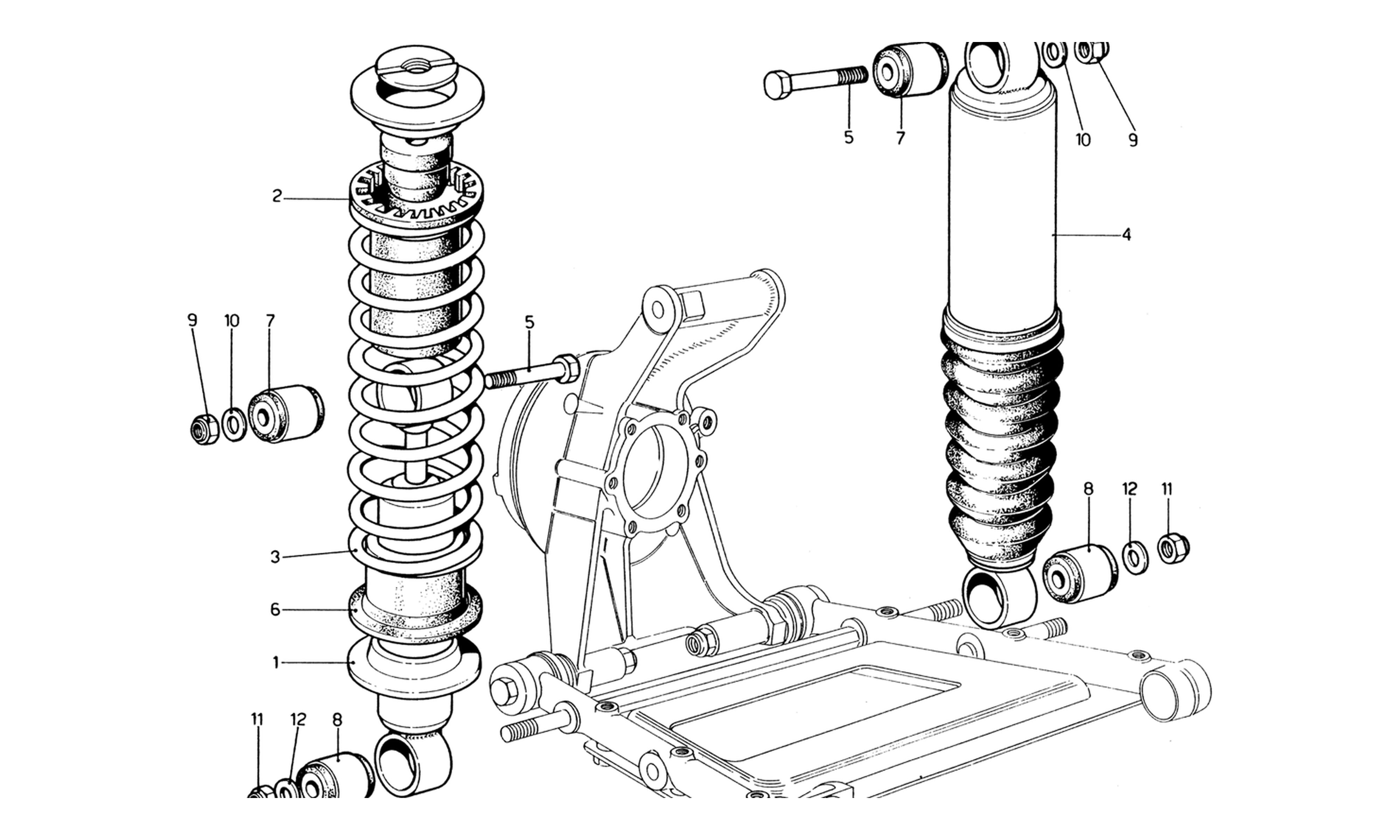 Schematic: Rear Suspension - Shock Absorber And Self-Levelling Unit