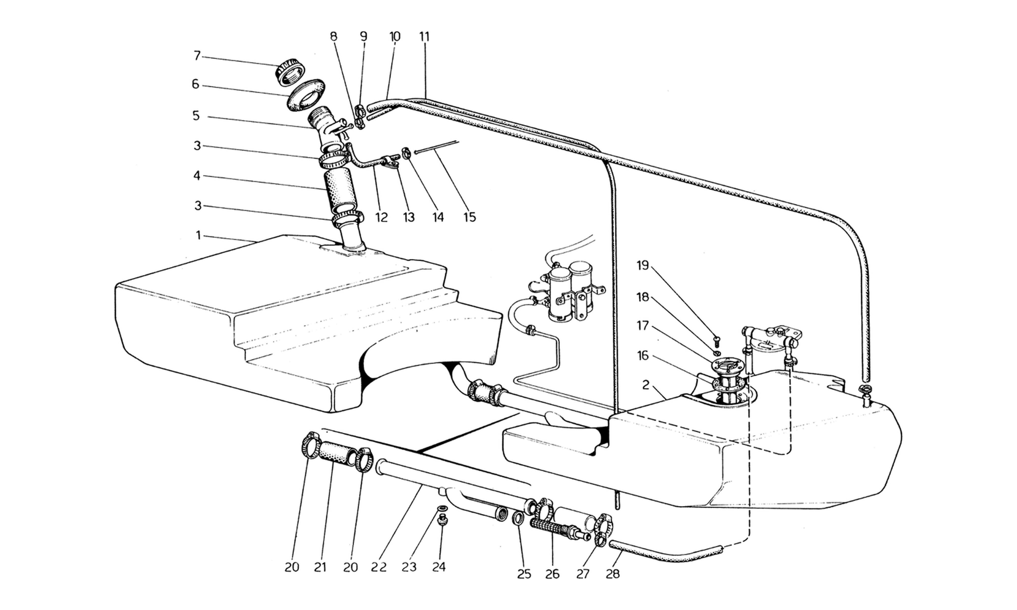 Schematic: Fuel Tanks And Piping