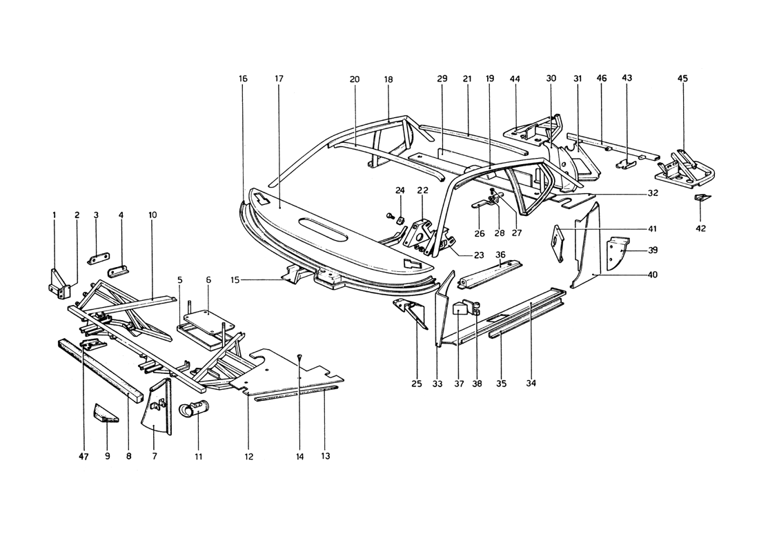 Schematic: Body Shell - Inner Elements