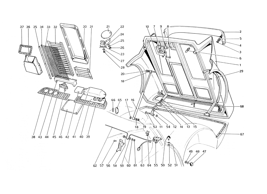 Schematic: Rear Bonnet