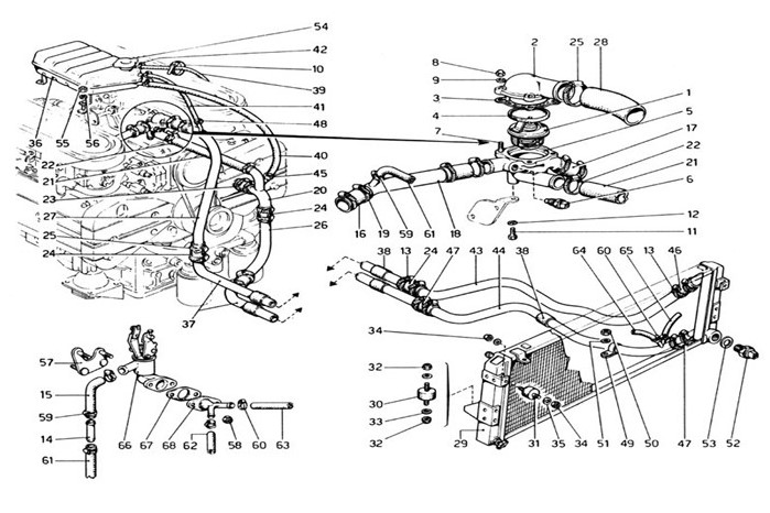 Schematic:  Cooling System (From Car No. 17847)