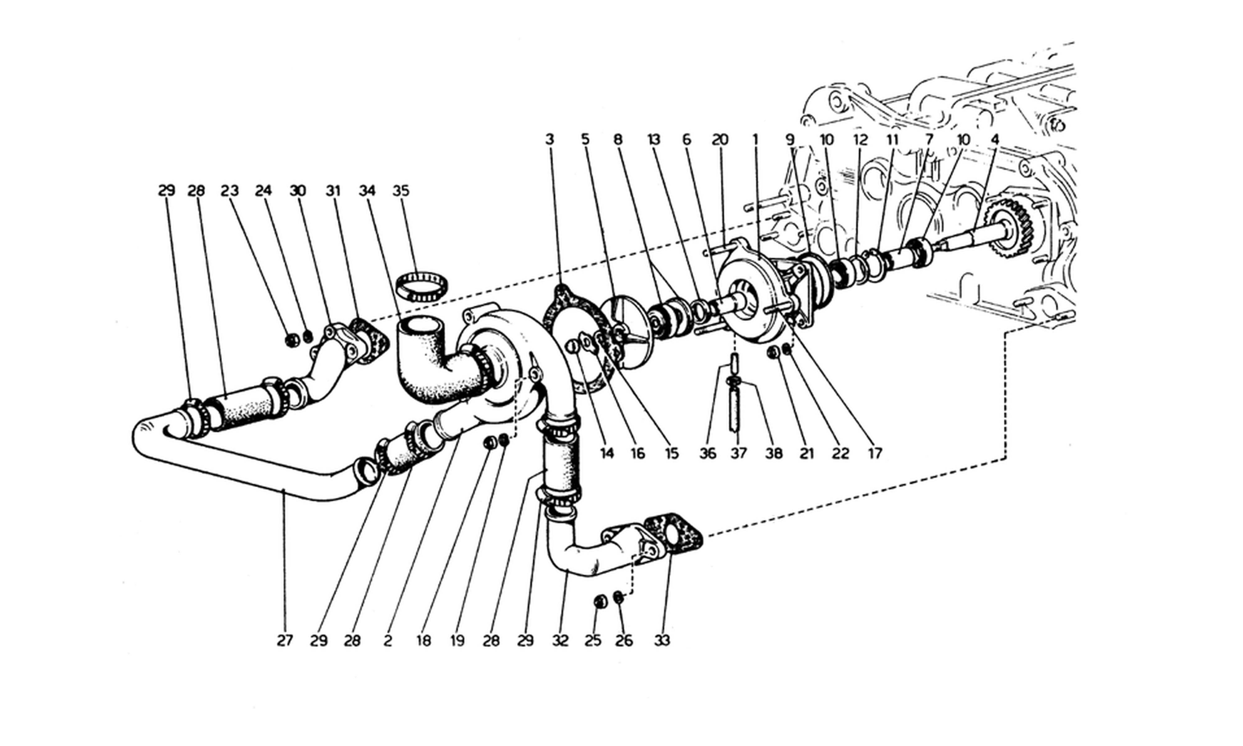 Schematic: Water Pump And Pipings