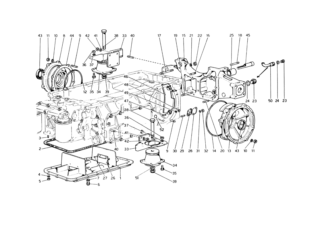 Schematic: Gearbox - Mountings And Covers