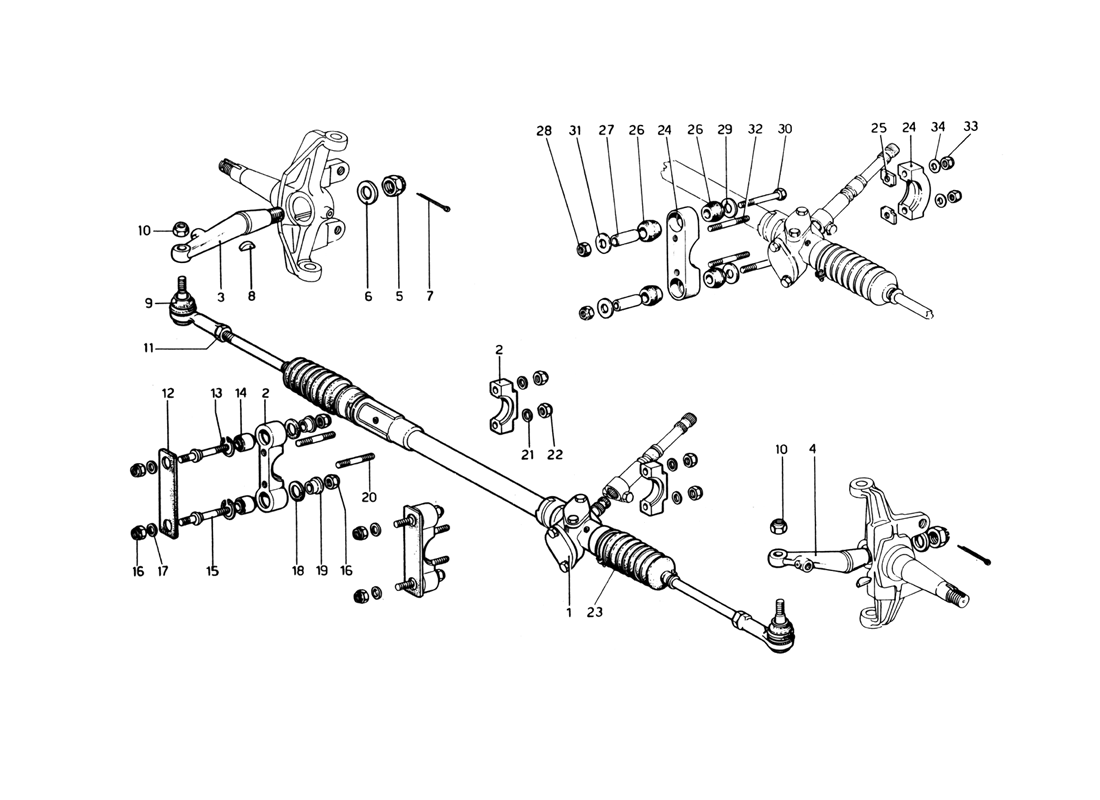 Schematic: Steering Box And Linkage