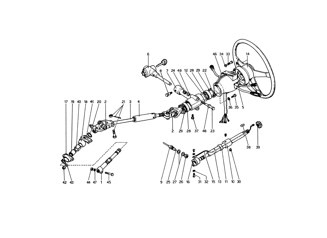 Schematic: Steering Column (Up To Car No. 18221)