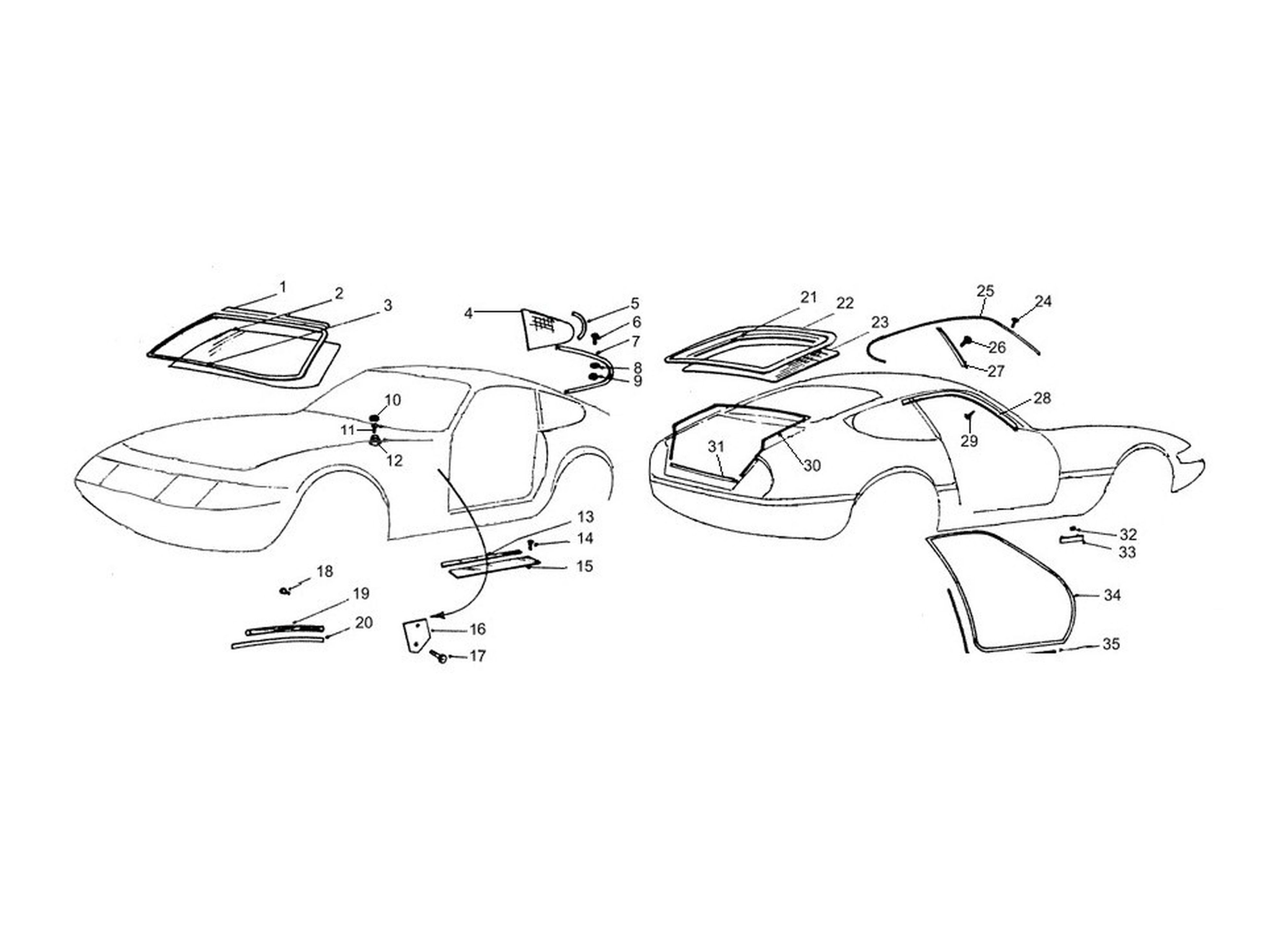 Schematic: Glass & Rubber Seals