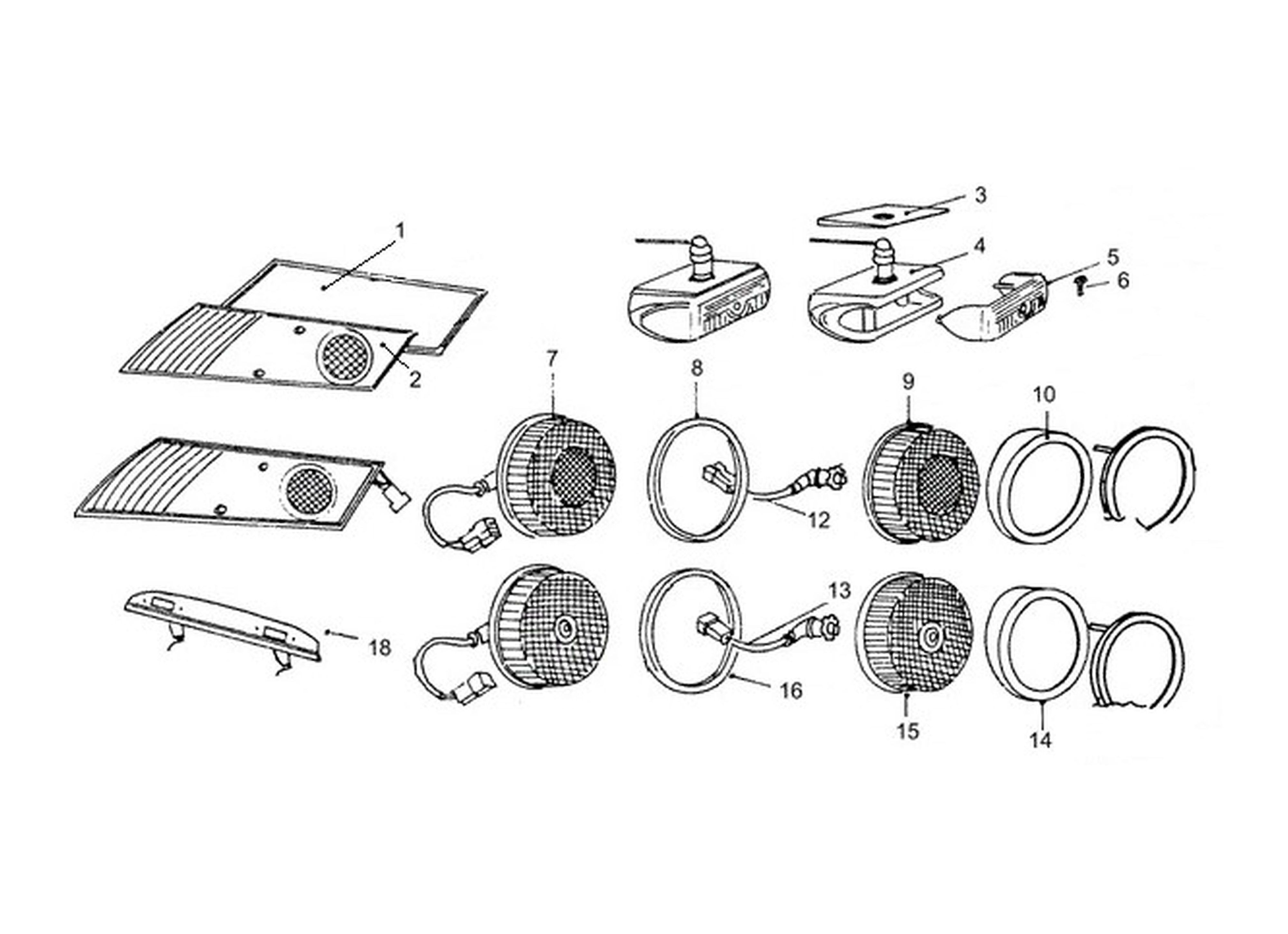 Schematic: Indicator Lights- Rear Lights - Rev Lights - Number Plate Lights