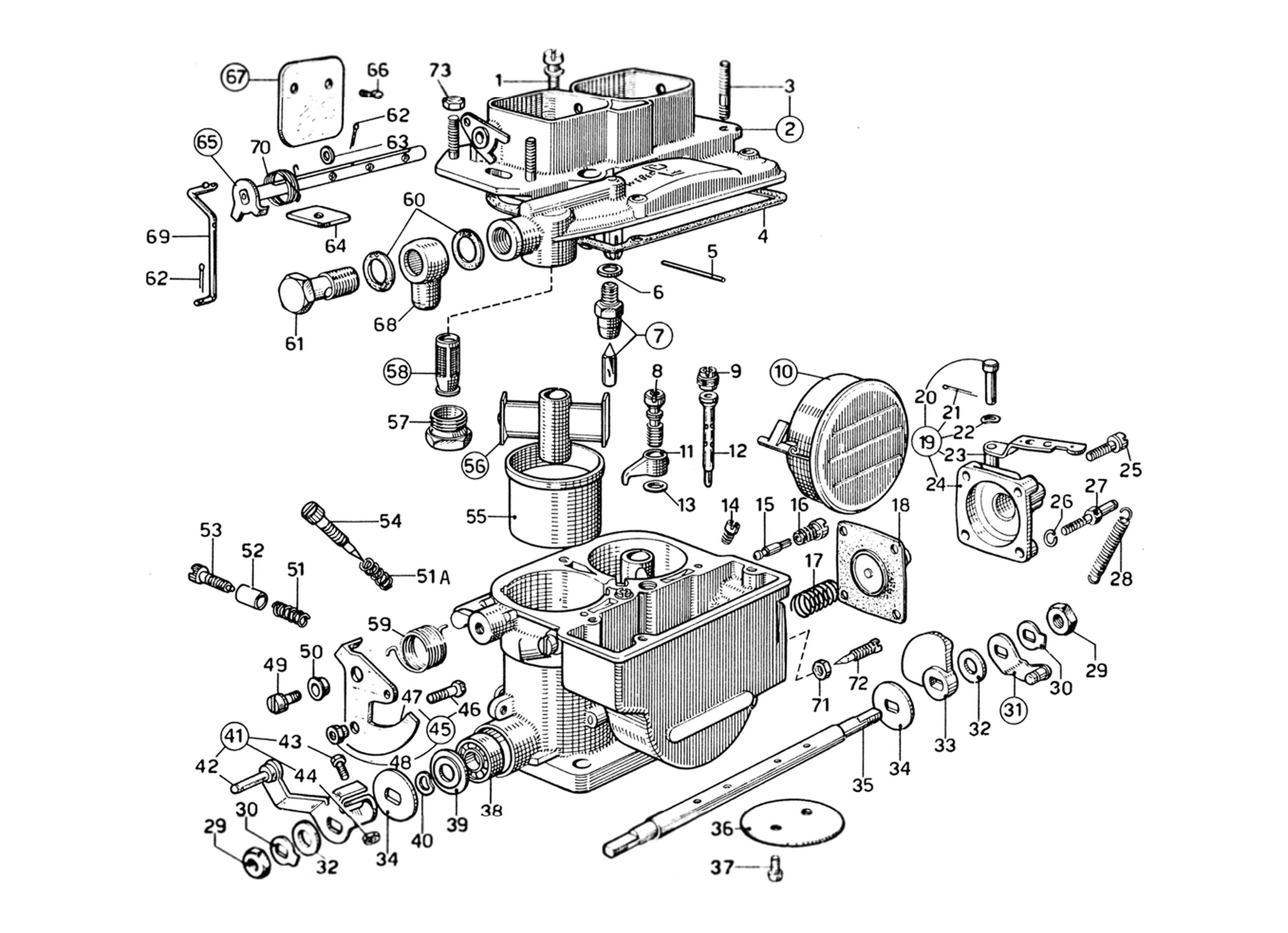 Schematic: Carbuettor Weber 40 Dcn-20