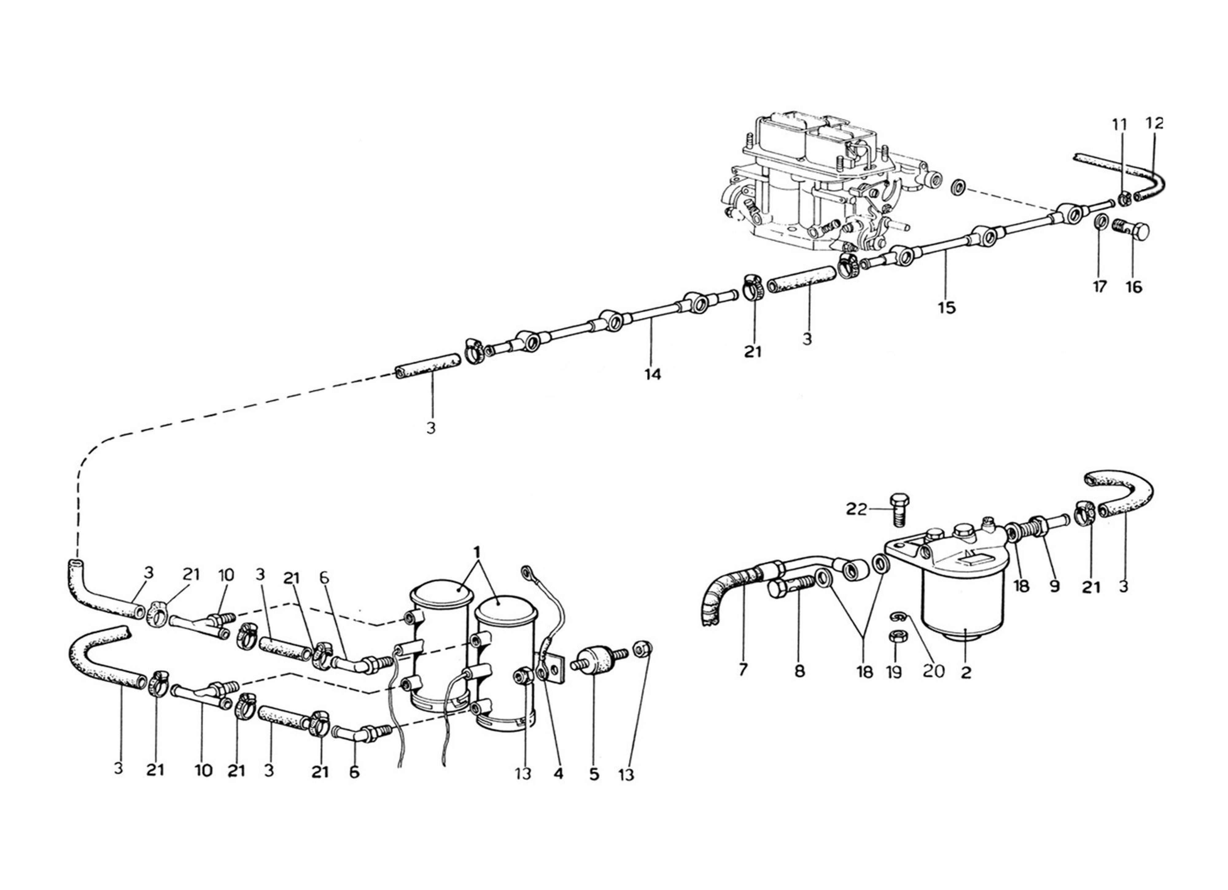 Schematic: Fuel Pumps & Fuel Pipes (1974 Revision)