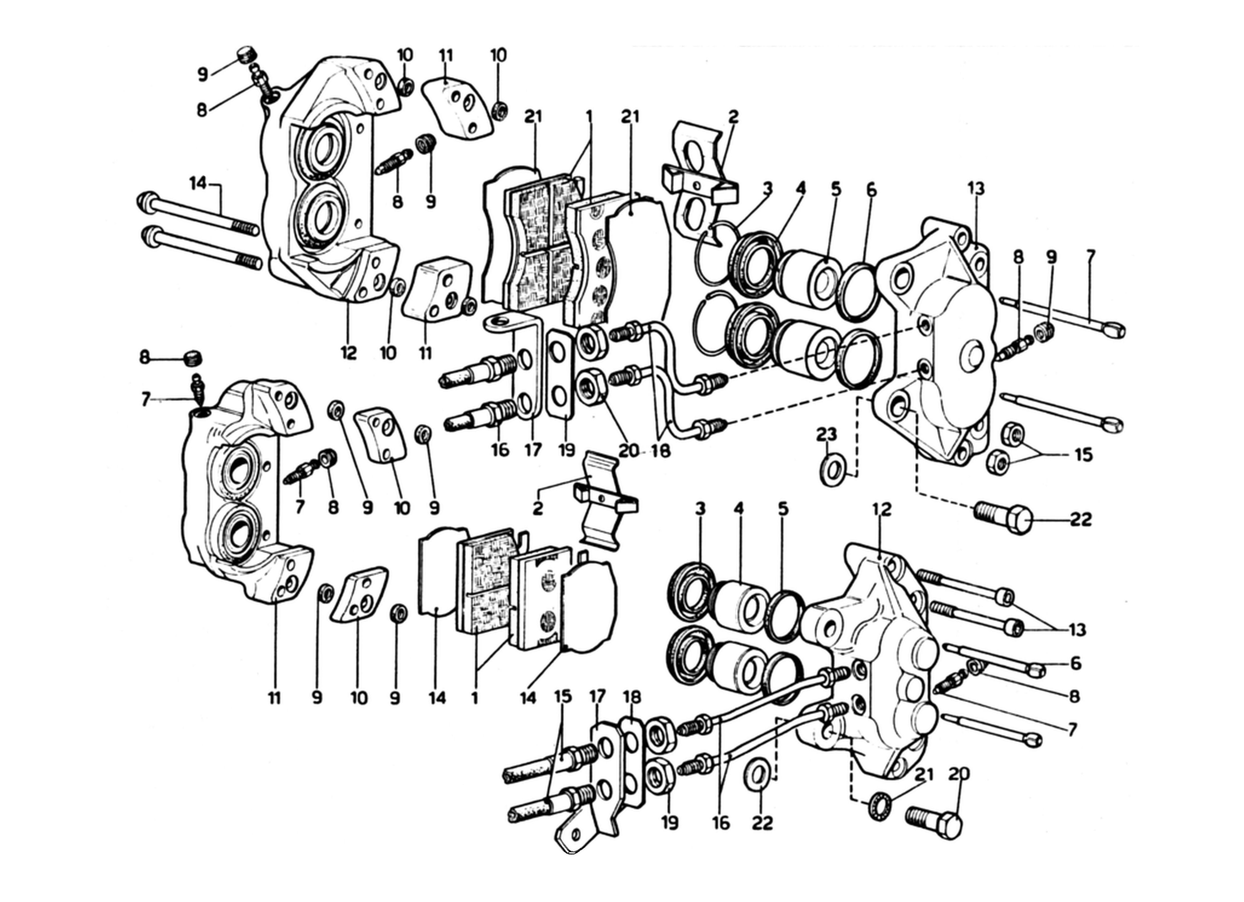 Schematic: Front & Rear Brake Calipers