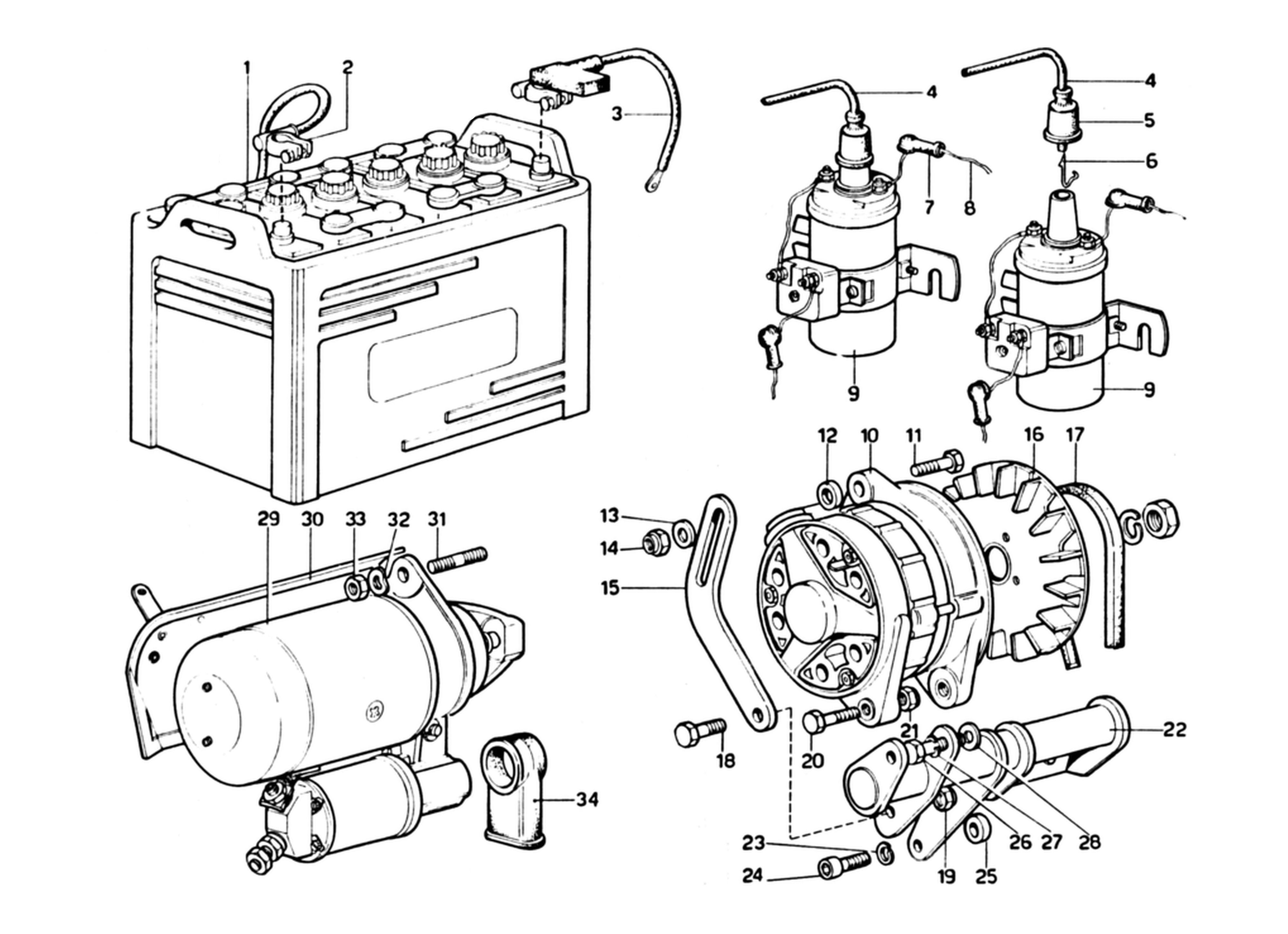 Schematic: Generator, Accumulator Coils & Starter