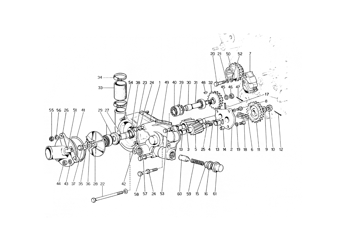 Schematic: Water Pump And Engine Oil