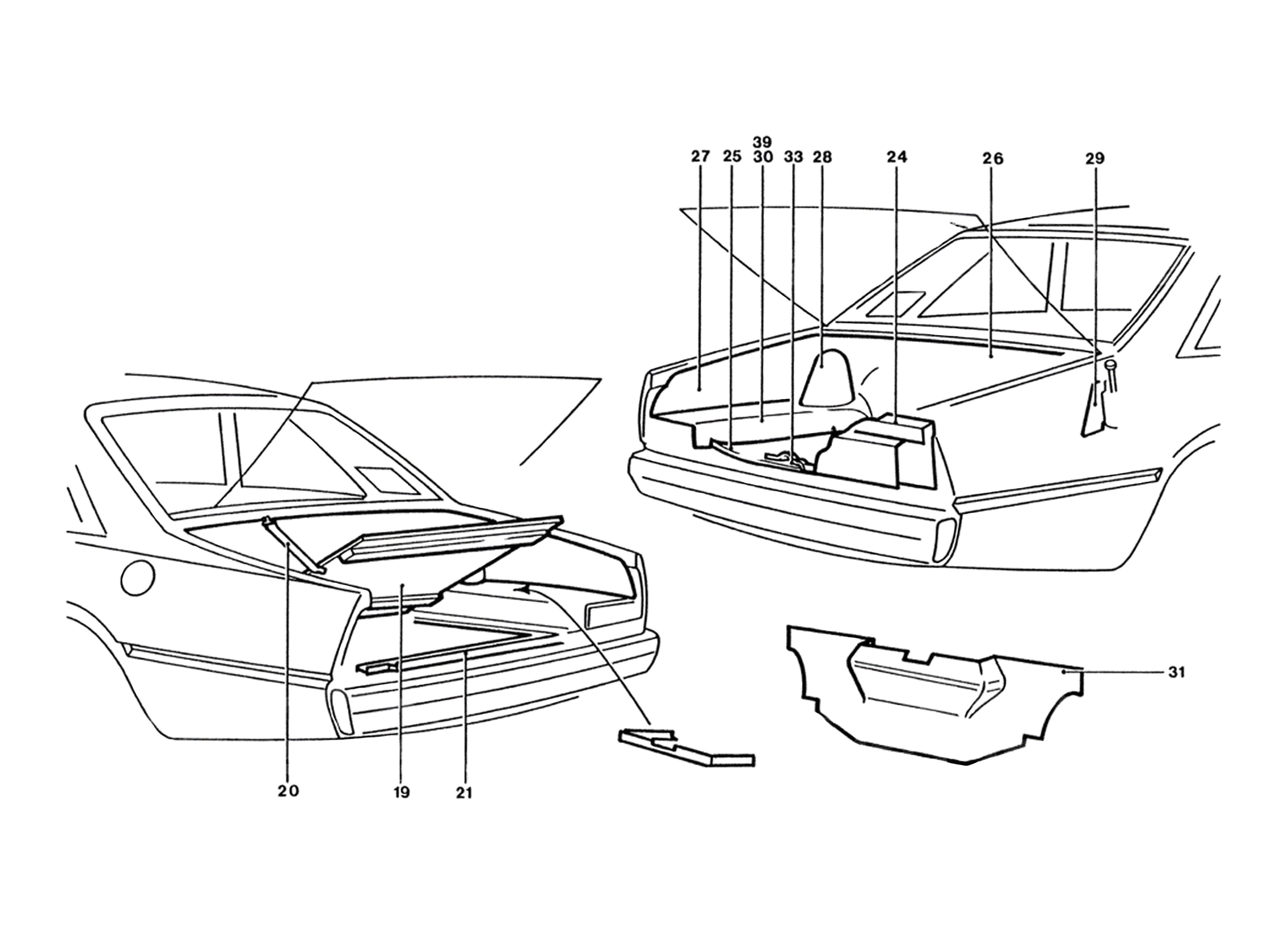 Schematic: Boot Lid (Variations)