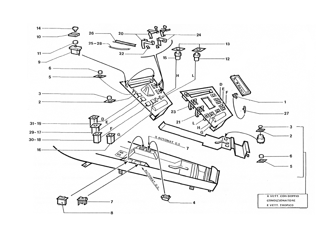 Schematic: Inner Center Console Switches