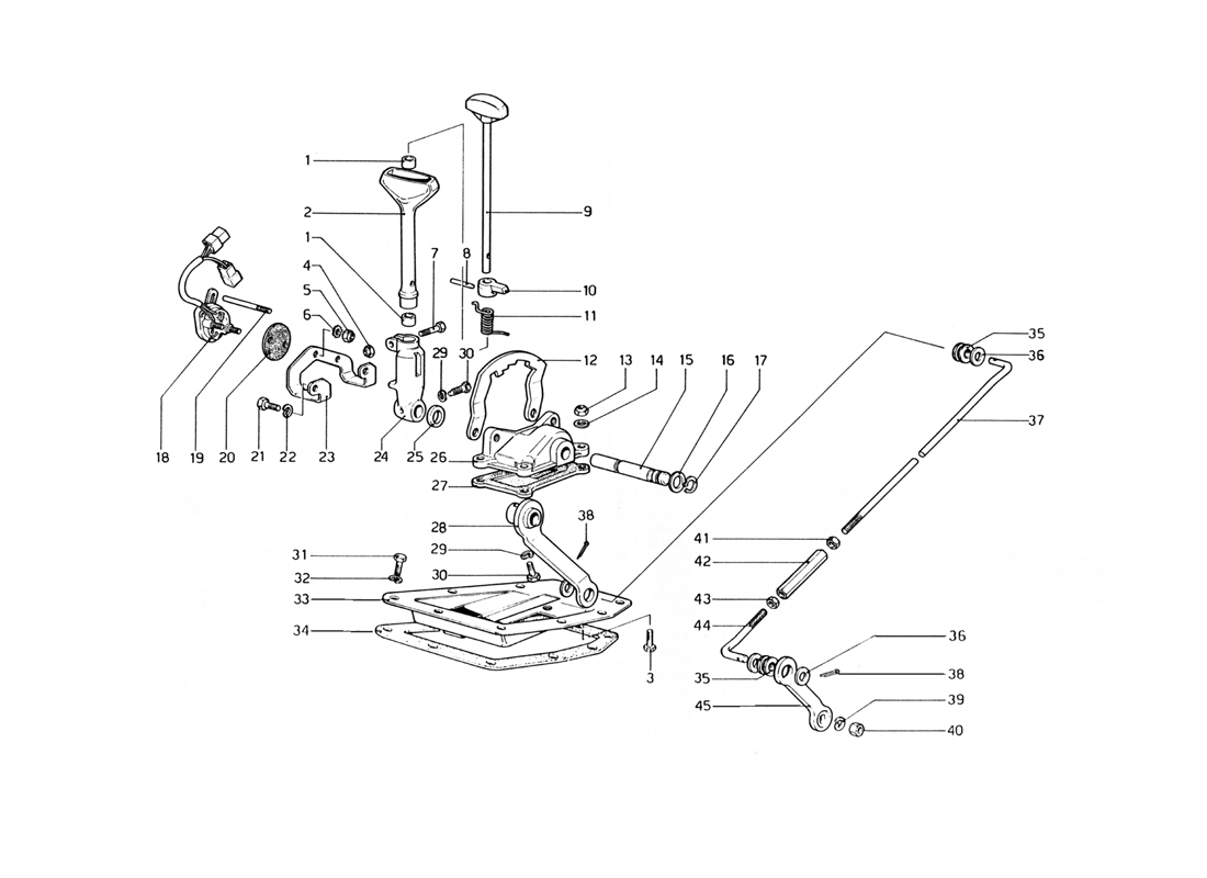 Schematic: Outside Gearbox Controlls (400 Automatic)