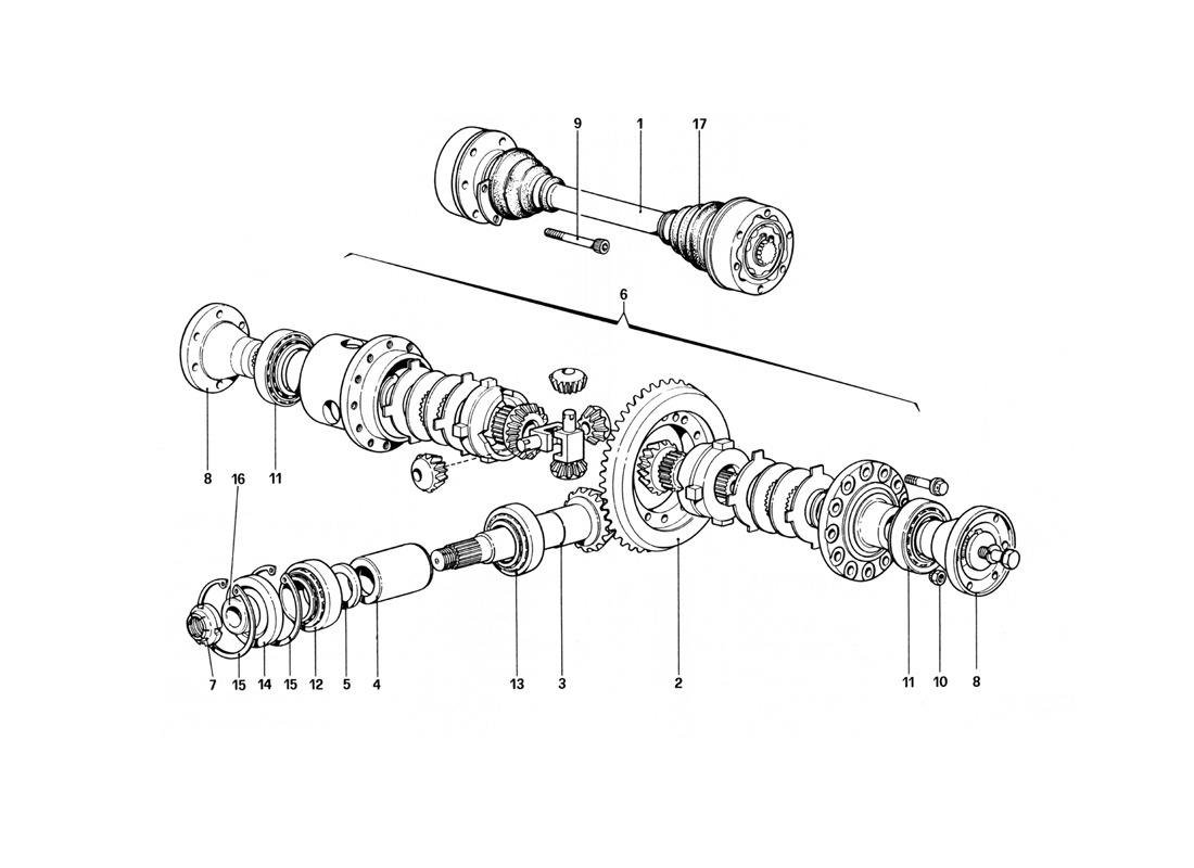 Schematic: Differential & Axle Shafts