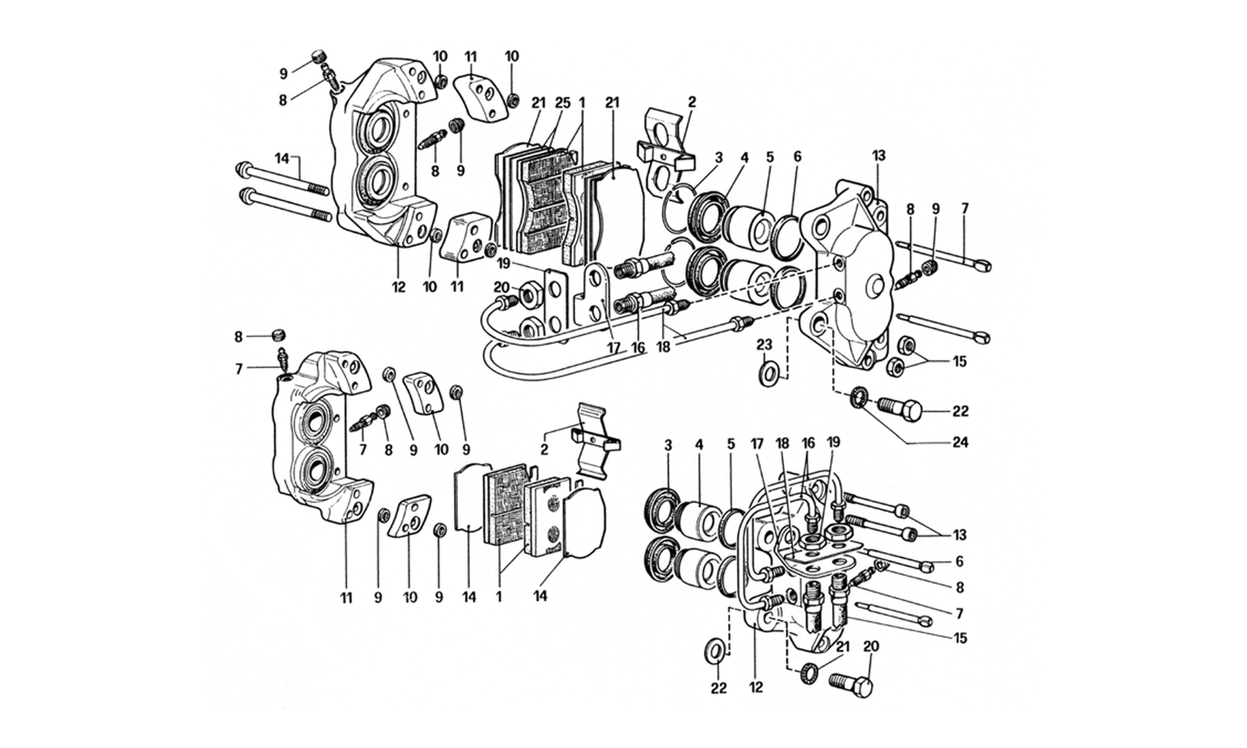 Schematic: Calipers For Front And Rear Brakes