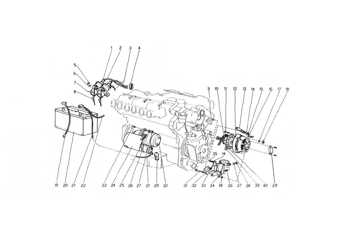 Schematic: Current Generator And Starting Motor