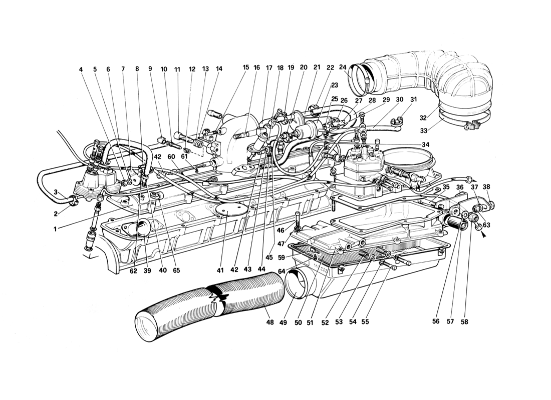 Schematic: Fuel Injuction System - Air Intake, Lines