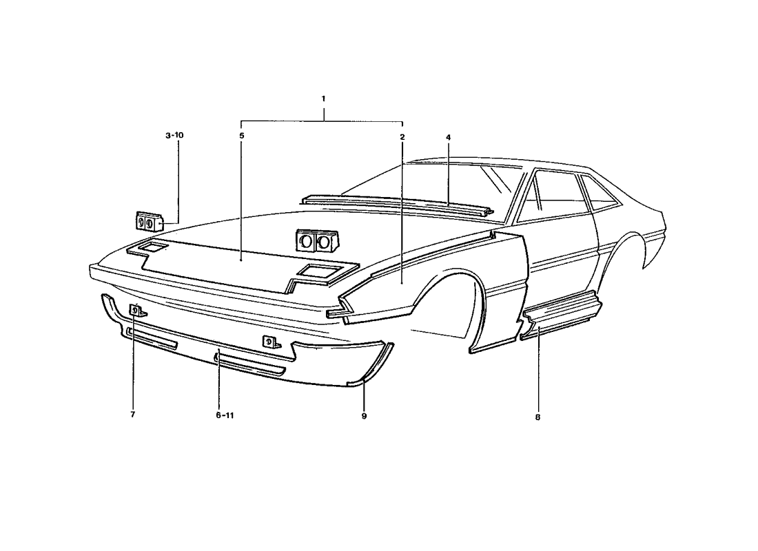 Schematic: Front End Body Panels
