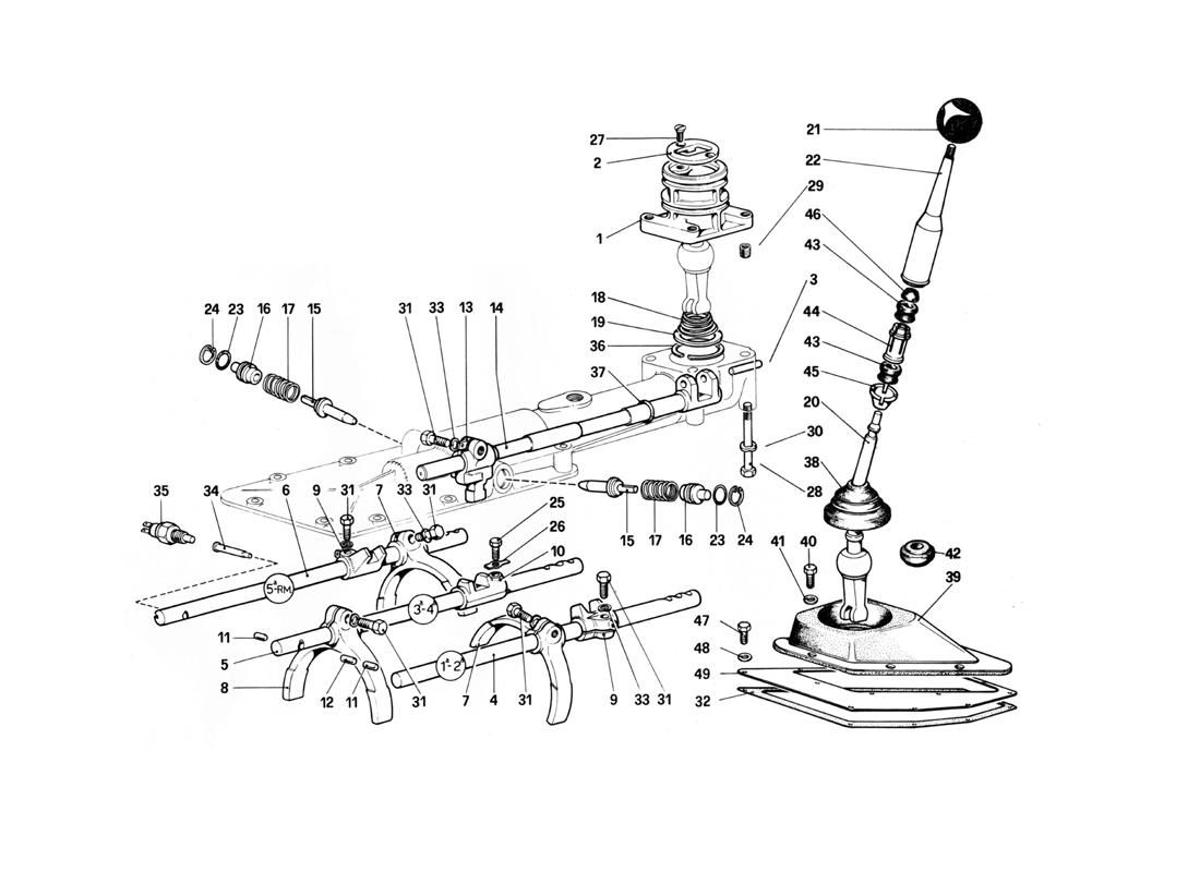 Schematic: Inside And Outside Gearbox Controls (400 Gt)