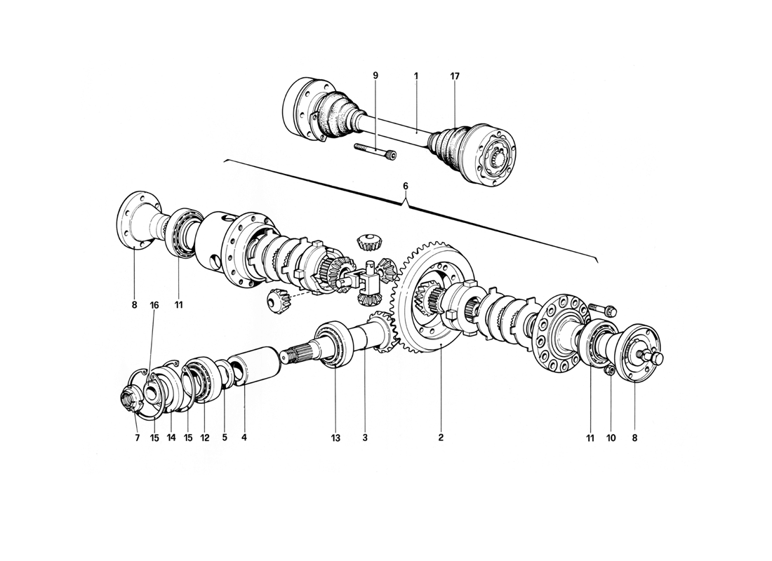 Schematic: Differential And Axel Shafts