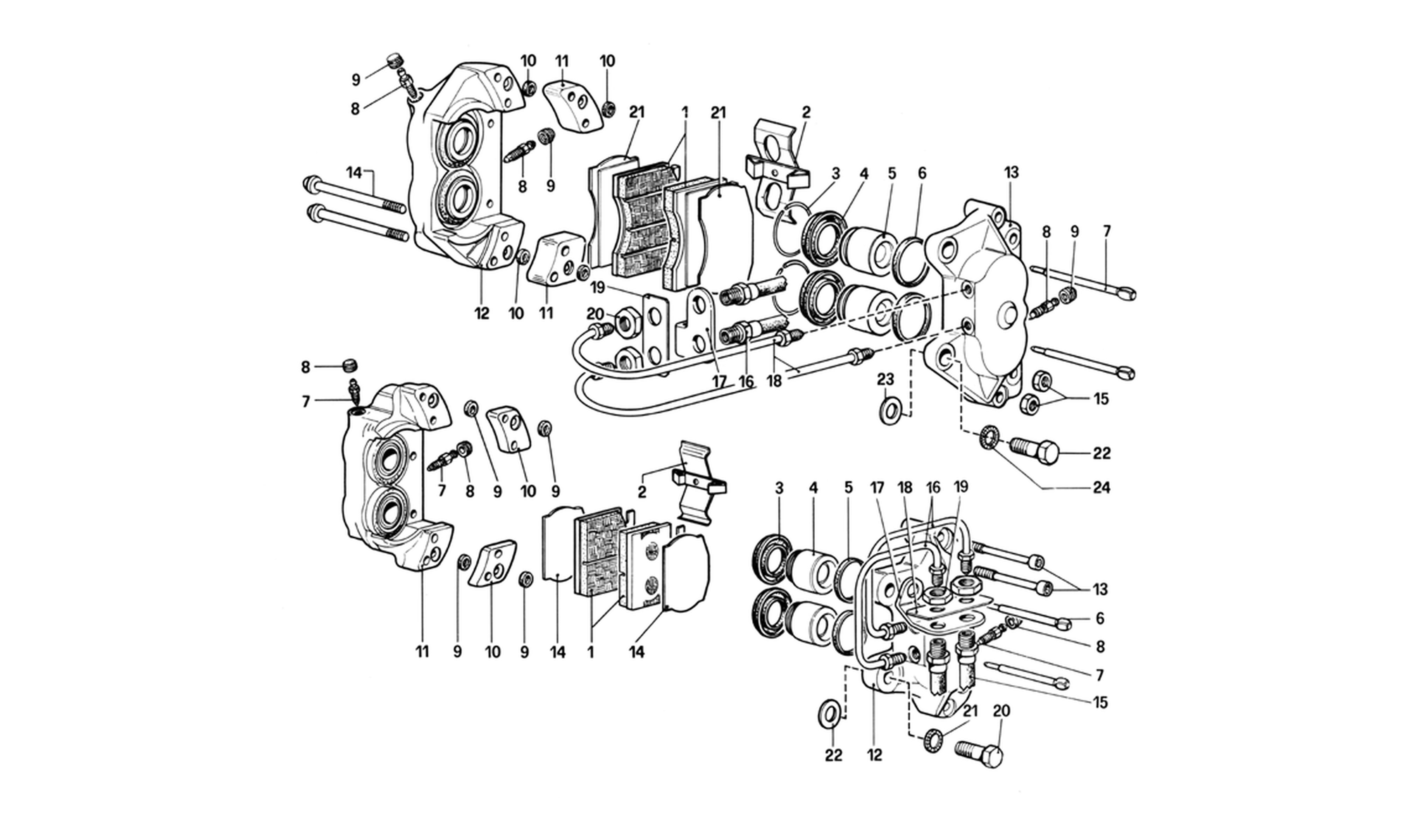 Schematic: Calipers For Front And Rear Brakes
