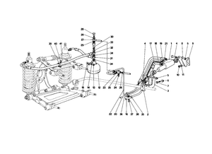 Rear Suspension - Self Leveling Valve And Oil Lines