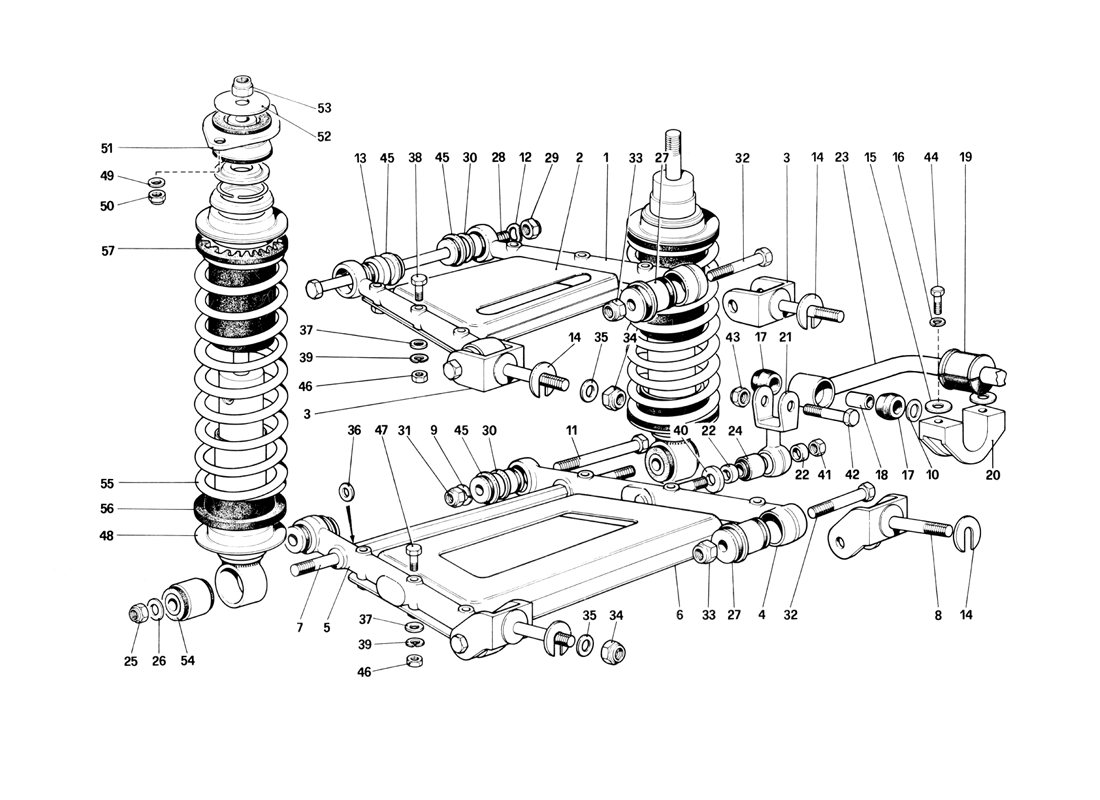 Schematic: Rear Suspension - Levers And Shock Absorbers