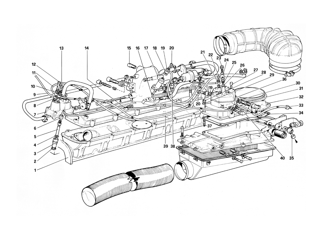 Schematic: Fuel Injection System - Fuel Distributors, Lines