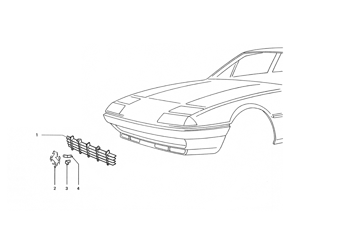 Schematic: Front Grill And Emblem