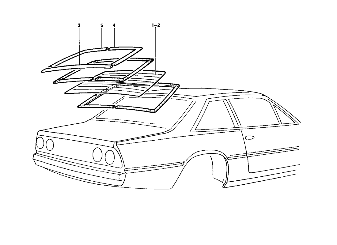 Schematic: Rear Windshield And Seals