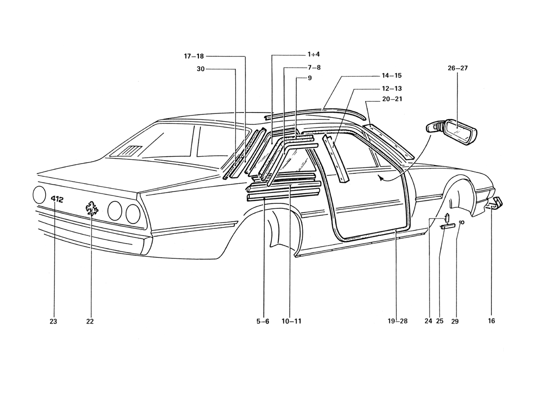 Schematic: Badges, Side Window And Door Seals