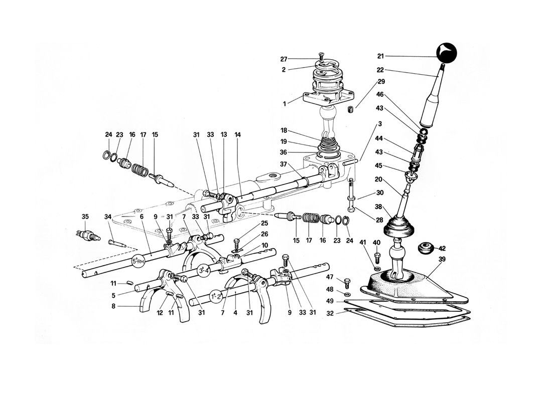 Schematic: Inside And Outside Gearbox Controls - 412M