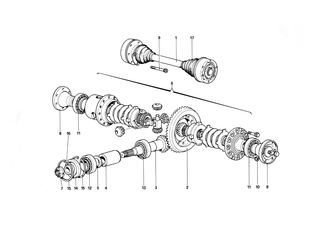 Schematic: Differential And Axle Shafts