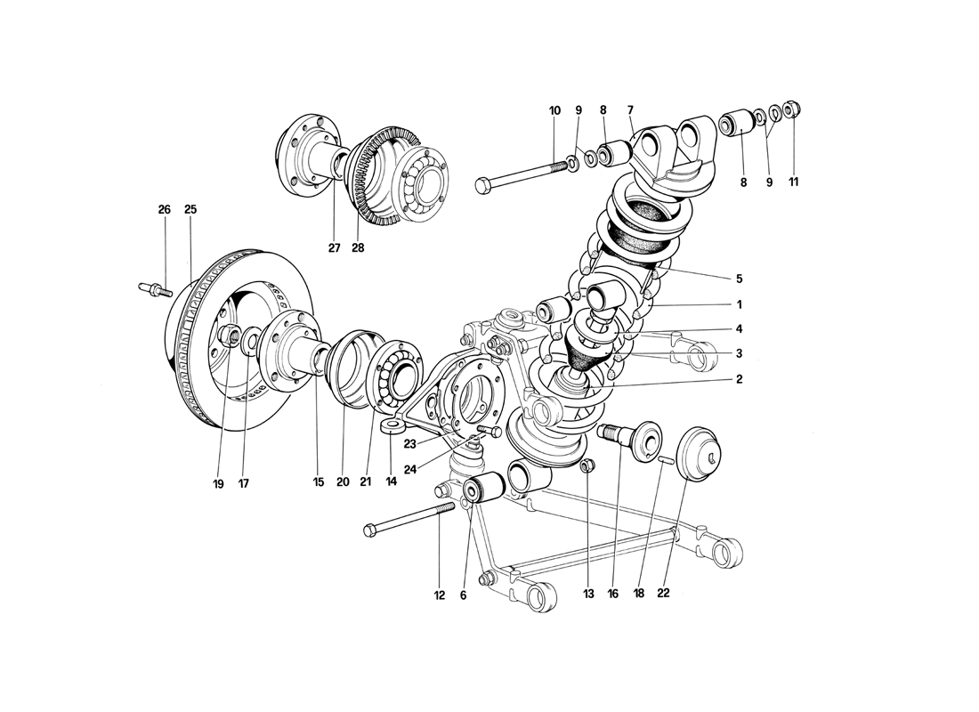 Schematic: Front Suspension - Shock Absorber And Brake Disc