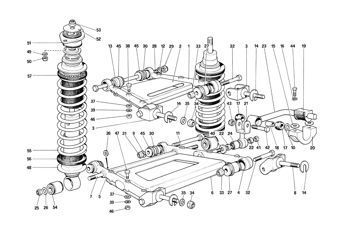 Schematic: Rear Suspension - Levers And Shock Absorbers