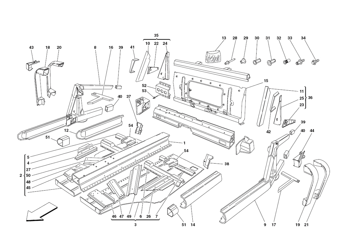 Schematic: Frame - Central Elements And Plates