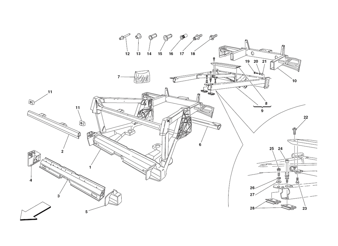 Schematic: Frame - Rear Elements And And Plates