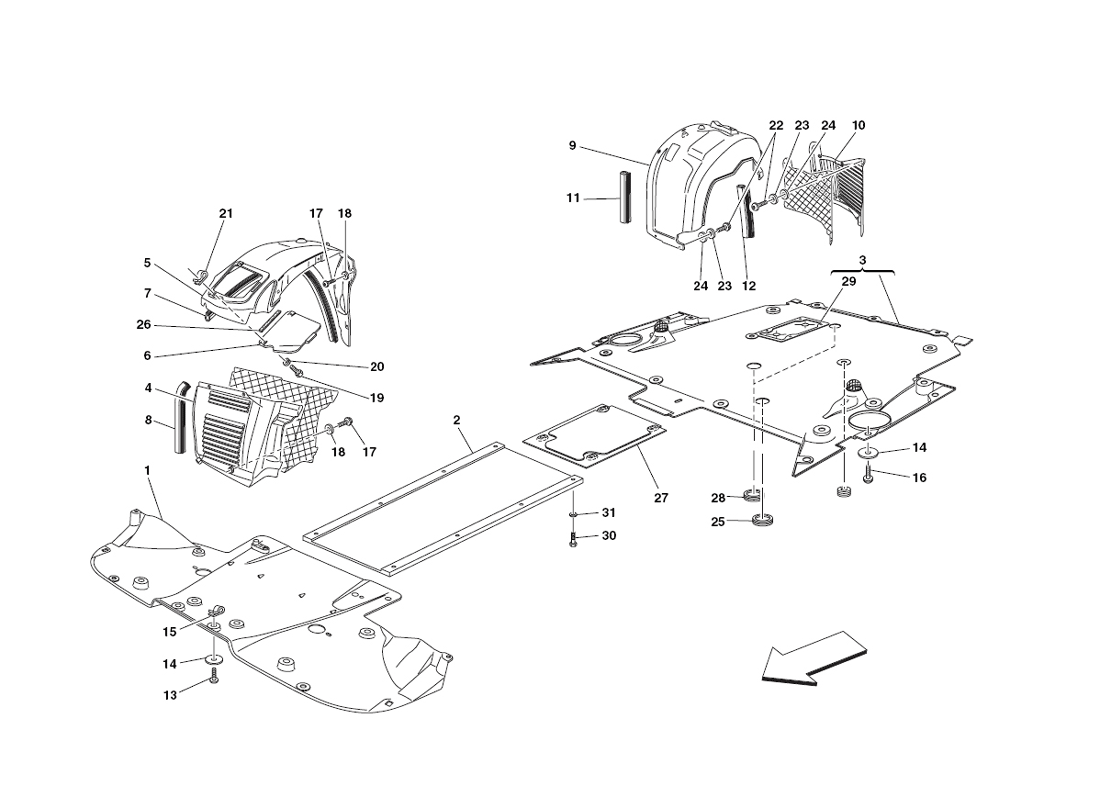 Schematic: Flat Floor Pan And Wheelhouse